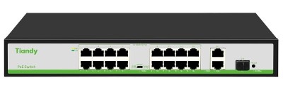 Switch PoE Tiandy, 16 porturi PoE, 180W, VLAN/Extend, AI Mode, TC-P3S019-H1621AT180 SafetyGuard Surveillance foto