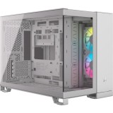 Carcasa corsair icue link 2500x micro atx dual chamber white tempered glass matx cooling layout: