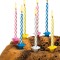 Set 24 de lumanari colorate pentru tort, galben, albastru, roz, alb