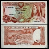 !!! F. RARR : CIPRU - 50 CENTI 1987 - P 52 a - UNC