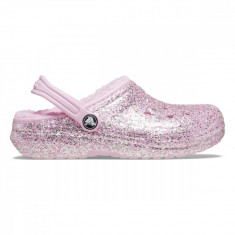 Saboti Crocs Toddler Classic Glitter Lined Clog Roz - Flamingo