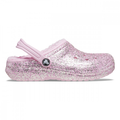 Saboti Crocs Toddler Classic Glitter Lined Clog Roz - Flamingo foto