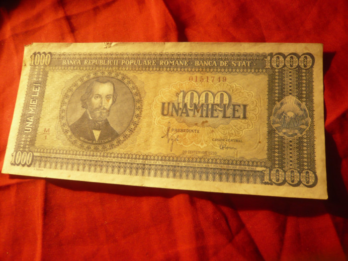 Bancnota 1000 lei 1950 uzat