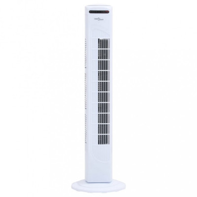 vidaXL Ventilator turn cu telecomandă și temporizator alb &amp;Phi;24x80 cm foto