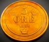 Moneda istorica 5 ORE - SUEDIA, anul 1896 * cod 2538 = patina frumoasa, Europa, Bronz