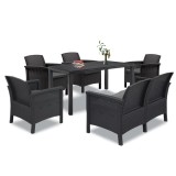 Cumpara ieftin Set de mobilier de grădină Venus IV cu 6 locuri, grafit