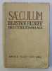 SAECULUM - REVISTA DE FILOSOFIE - DIRECTOR LUCIAN BLAGA , ANUL I , MART - APR. , 1943