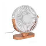 Ventilator de masa cu efect de lemn, inclinare reglabila si 3 niveluri de viteza, cablu USB de 1.5 m