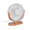 Ventilator de masa cu efect de lemn, inclinare reglabila si 3 niveluri de viteza, cablu USB de 1.5 m