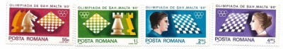 Romania (514) - A 25-a editie a Olimpiadei de Sah - Malta, 1980, serie neobliterata foto