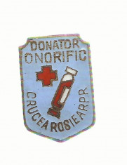 AMS* - INSIGNA DONATOR ONORIFIC CRUCE ROSIE RPR foto