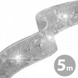 Panglica LED de Craciun - argintie - 5 m x 5 cm - 2 x AA Best CarHome, Familly Christmas