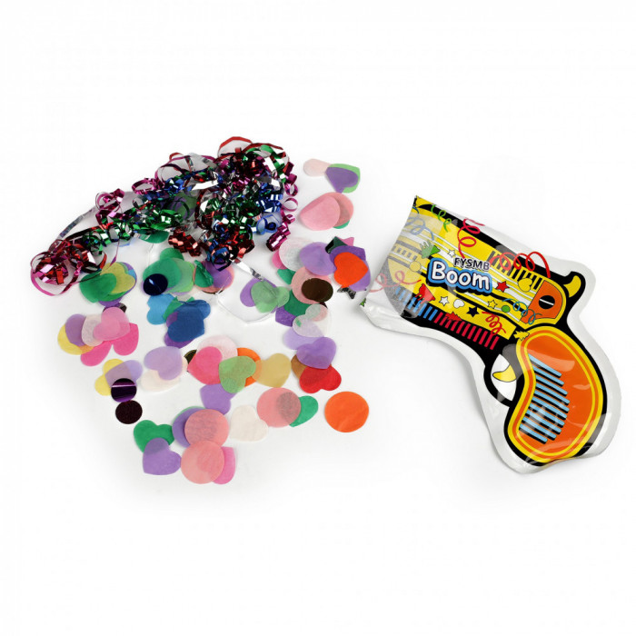 Pistol cu confeti pentru petrecere 12 x 19 cm, Multicolor