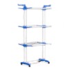 Uscator Rufe Vertical Pliabil Mobil 3 Niveluri Suport Umerase AT PERFORMANCE&reg; Alb/Albastru 75x64x170cm