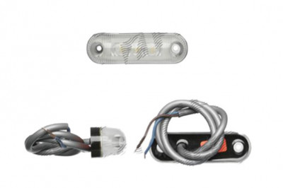 Lampa gabarit Universal, 12/24V,alb, omologare ECE,suport surub, cu LED , alb , cu fire,, Stanga , Dreapta 82x25x29mm , ovala foto