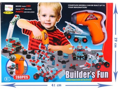 Mega constructor cu bormasina 280 elemente, Malplay 101648 foto