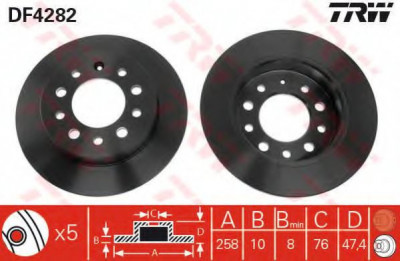 Disc frana HYUNDAI COUPE (RD) (1996 - 2002) TRW DF4282 foto