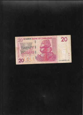 Zimbabwe 20 dollars 2007 seria4655145 foto