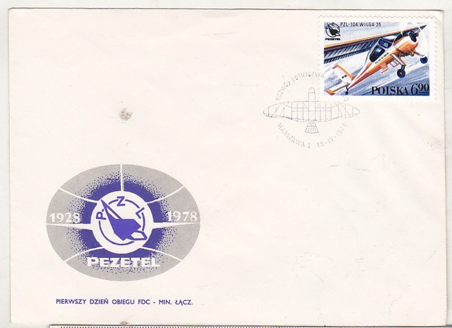 bnk fil Polonia - FDC 1978 - aviatie - Pezetel PZL-104 Wilga 35