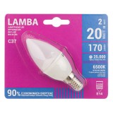 Bec LED E14 2W, C37, Alb Rece, 6500K, CMCLASS