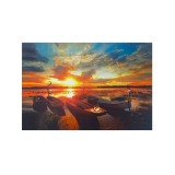 Tablou decorativ canvas cu LED, Apus, 60x40 cm, ATU-085535, Oem