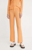 R&eacute;sum&eacute; pantaloni AllegraRS Pant femei, culoarea portocaliu, drept, high waist, 20461120