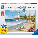 Jucarie Puzzle Ravensburger, Plaja, 300 piese, Multicolor