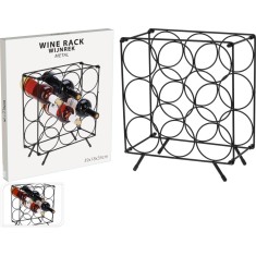Suport metalic vertical pentru sticle de vin, 12 sticle, 39x18x34 cm