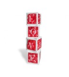 Set 4 Cutii Decorative Pentru Baloane, Cu Inscriptia Love, 35 Cm