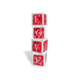 Set 4 Cutii Decorative Pentru Baloane, Cu Inscriptia Love, 35 Cm