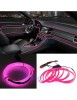 Fir neon auto electroluminiscent El Wire 5m cu lumina Roz cu droser si mufa bricheta, Xenon Bright