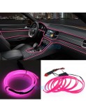 Fir neon auto electroluminiscent El Wire 2m cu lumina Roz cu droser si mufa bricheta, Xenon Bright