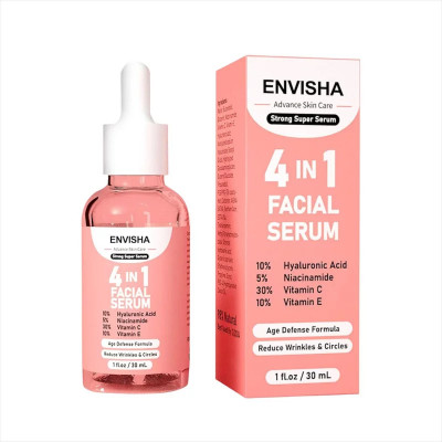 Ser facial Envisha 4 in 1 Acid Hialuronic 10% Niacinamida 5% Vitamina C 30% Vitamina E10% 30 ml foto