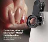 Lentila macro profesionala, Apexel,120mm HD, clip prindere, nail artist, gene, makeup, compatibila iPhone 16,15,14,13, Samsung, Honor, Google Pixel