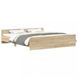 Cadru pat cu tablie la cap/picioare, stejar sonoma, 160x200 cm