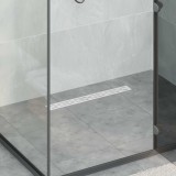 vidaXL Drenaj de duș 362 Grade cu Design pe Linie Argintiu 60 cm 42015980