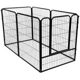 Tarc pentru animale de companie, din fier, forma configurabila, cu usa de acces, 4XL, 184x100x93cm, negru Household NewTrend