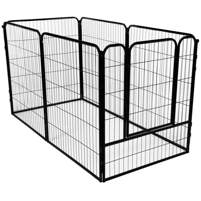 Tarc pentru animale de companie, din fier, forma configurabila, cu usa de acces, 4XL, 184x100x93cm, negru Household NewTrend