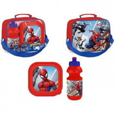 Set 3 Piese - Geanta Sandwich, Cutie Sandwich Si Recipient Lichide Spiderman Suncity Lq0034 foto