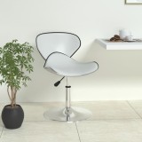 vidaXL Scaun de bar, alb, piele ecologică