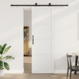 Ușă glisantă vidaXL cu set de accesorii Alb 78x232 cm din lemn masiv de pin, Ușă interioară &#039;ORKDAL&#039;Alb 78x232x4 cm din lemn masiv de pin