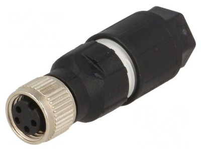 Conector M8 Mamă 4 PIN Drept Pe Cablu Filetat 4A foto