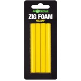 Spuma Flotanta KORDA Zig Foam, Galben, 8mm, 4buc/pac