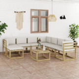 Set mobilier gradina cu perne 9 piese lemn pin impregnat GartenMobel Dekor, vidaXL