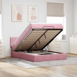 Cumpara ieftin Cadru de pat otoman cu saltea roz 140x190cm catifea