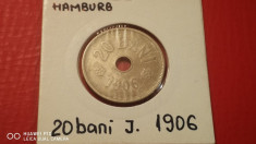 Romania 20 bani 1906 Hamburg J in cartonas foto