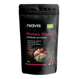 Protein Shake Bio cu capsuni si cocos, 125 g, Niavis