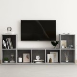 vidaXL Set de dulapuri TV, 3 piese, gri beton, lemn prelucrat