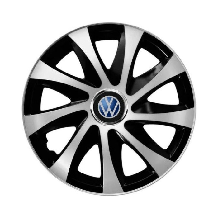 Set 4 capace roti Drift exrta silver&amp;black R14 Compatibil Cu Volkswagen