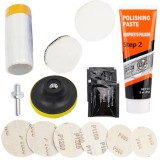 Kit polish faruri cu pasta, bureti si discuri abrazive 12 accesorii M060